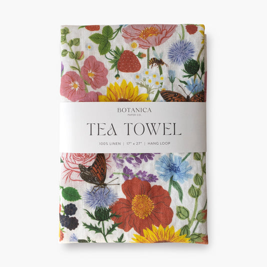 Summer 100% Linen Tea Towel