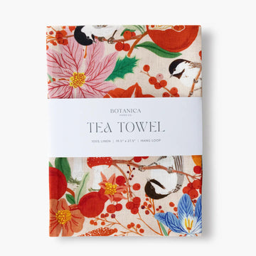 Winter 100% Linen Tea Towel
