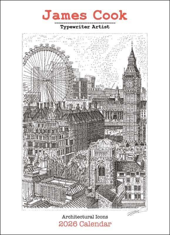 James Cook Typewriter Artist 2026 Wall Calendar By James Cook