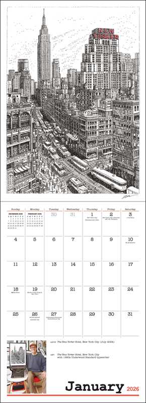 James Cook Typewriter Artist 2026 Wall Calendar By James Cook