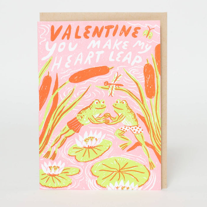 Egg Press Manufacturing- Frog Valentine Mini Letterpress Greeting Card By Phoebe Wahl