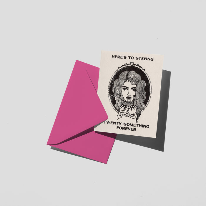 Twenty-Something Forever Birthday Card