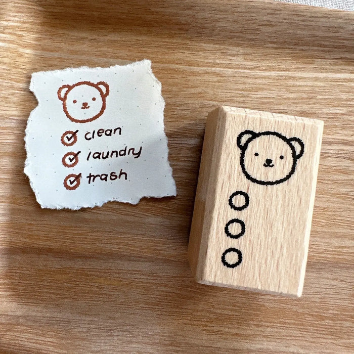 Bloom Paper Studio- Bear Checklist Wooden Stamp