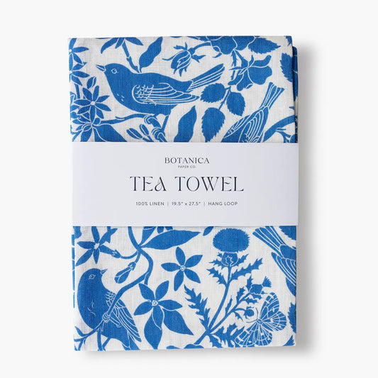 Songbirds 100% Linen Tea Towel