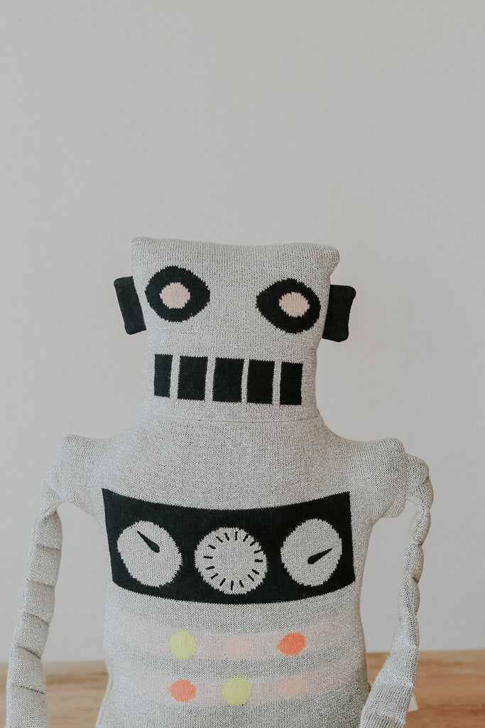 Knitted Robot Cushion